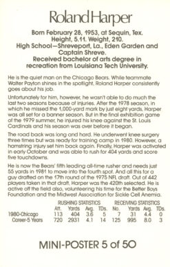 Roland Harper Chicago Bears Mini Poster 5/50 Marketcom 46224