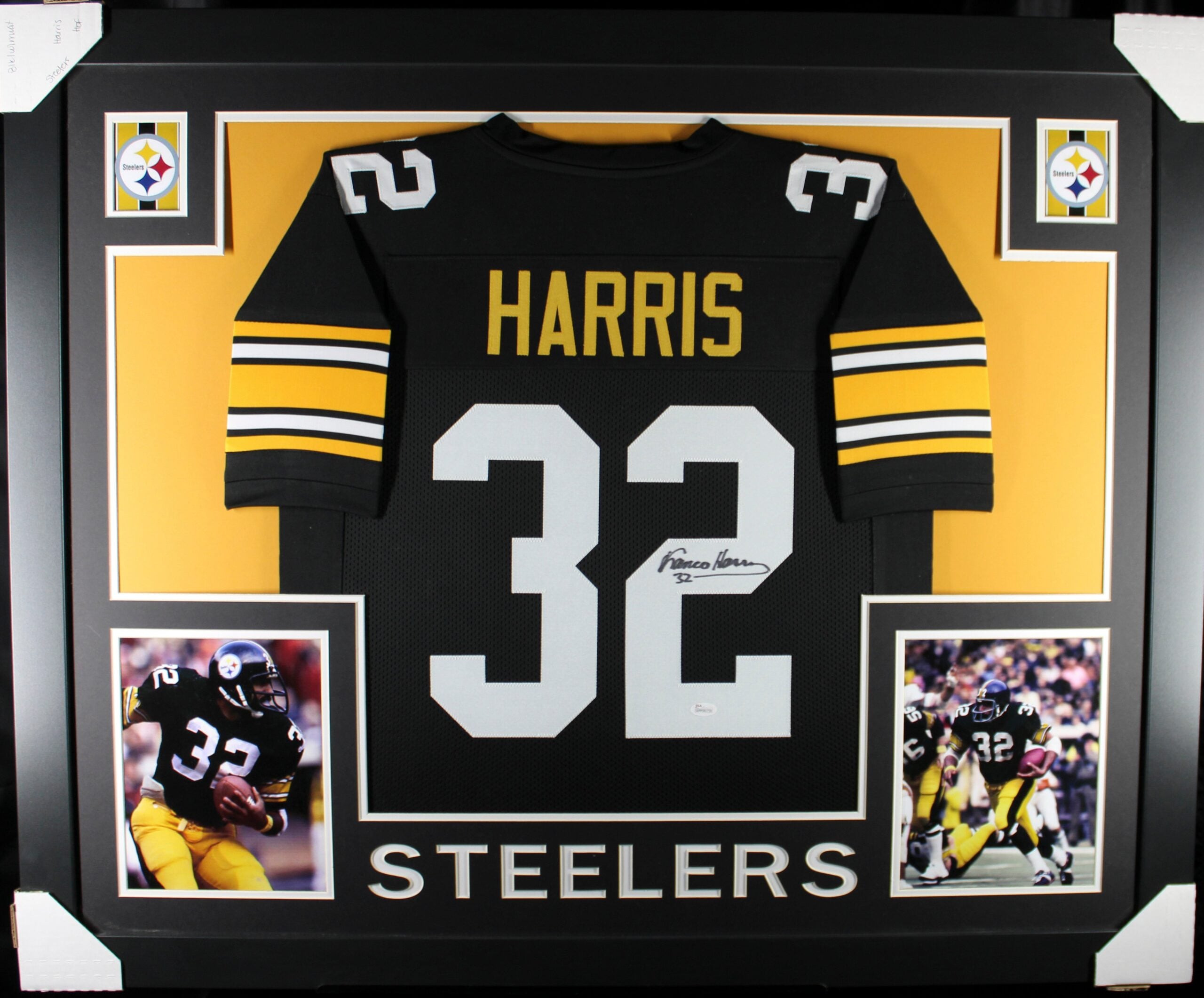 Franco Harris Autographed Pittsburgh Steelers Framed Jersey Black #2 JSA 58643 1 Franco Harris Autographed Pittsburgh Steelers Framed Jersey Black #2 JSA 58643