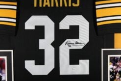 Franco Harris Autographed Pittsburgh Steelers Framed Jersey Black #2 JSA 58643
