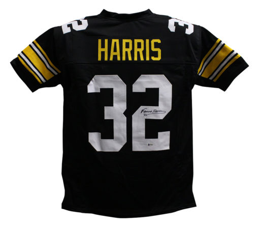 Franco Harris Autographed/Signed Pittsburgh Steelers Black XL Jersey BAS 24907