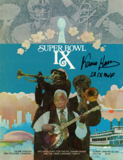 Franco Harris Autographed/Signed Super Bowl IX Program SB MVP PSA 37375