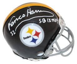 Franco Harris Signed Pittsburgh Steelers VSR4 63-76 Mini Helmet SB MVP BAS