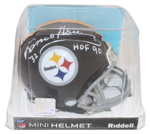 Franco Harris Signed Pittsburgh Steelers VSR4 63-76 Mini Helmet HOF BAS