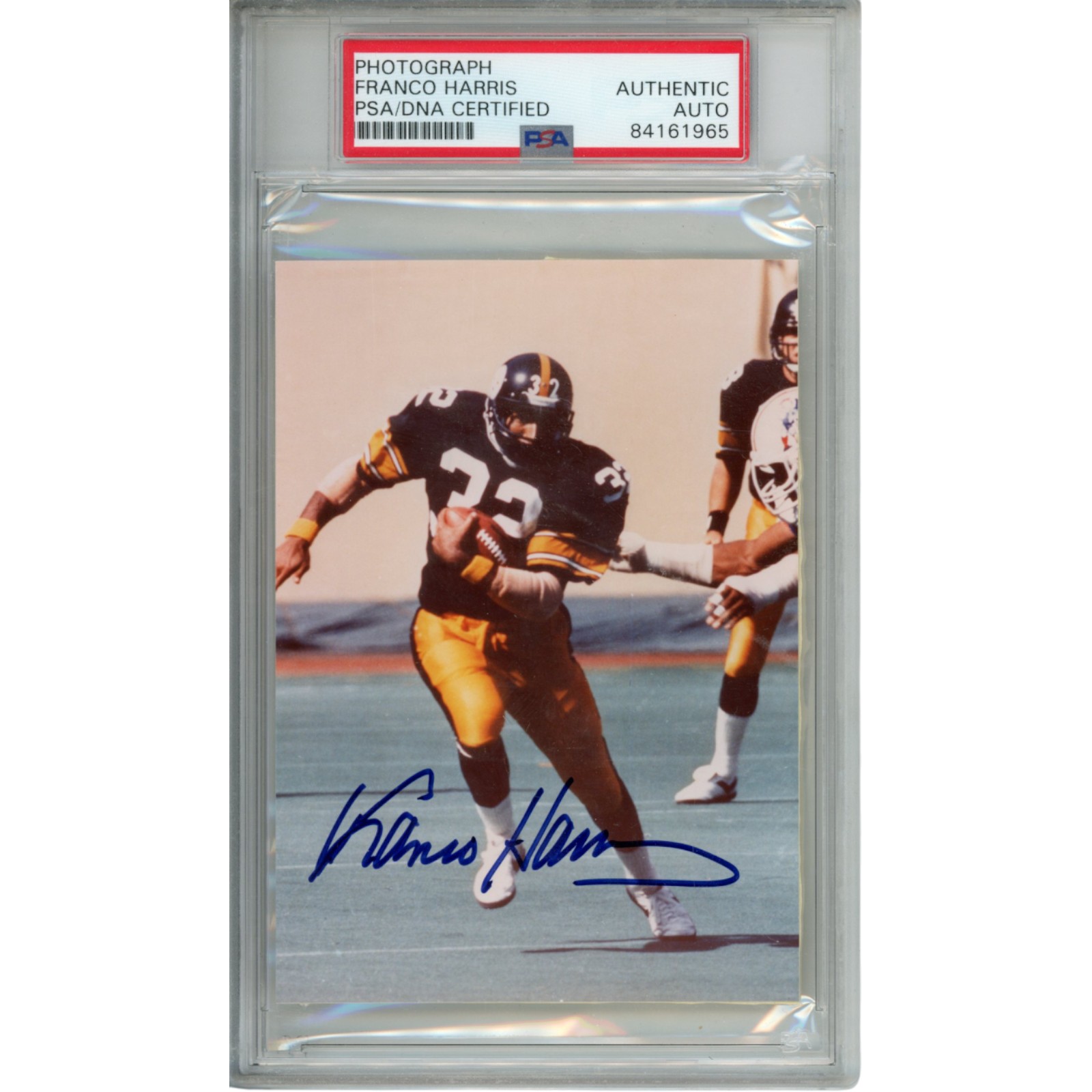 Franco Harris Autographed Pittsburgh Steelers 3 1/2 x 5" Photo PSA Slabbed 54783