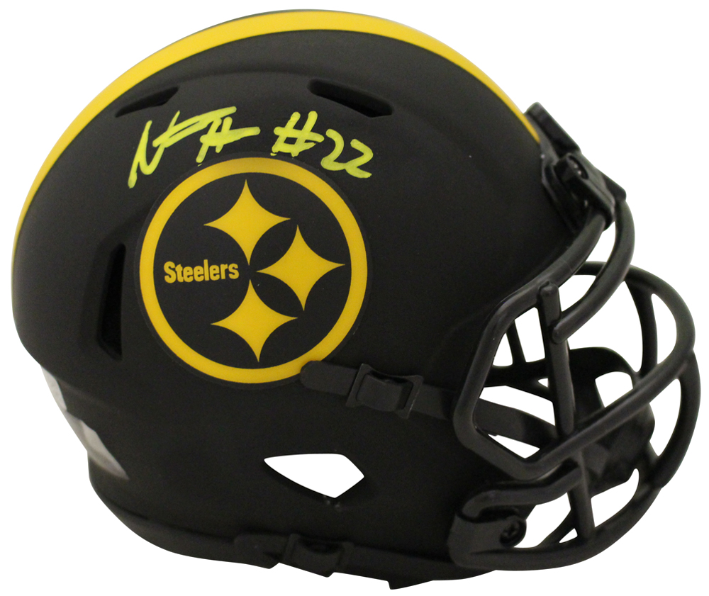 Najee Harris Autographed Pittsburgh Steelers Eclipse Mini Helmet FAN