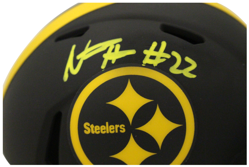 Najee Harris Autographed Pittsburgh Steelers Eclipse Mini Helmet FAN