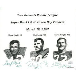 Doug Hart Bob Long Steve Wright Signed Green Bay Packers 8x10 Photo JSA 55121
