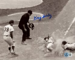 Doug Harvey Autographed/Signed Umpire 8x10 Photo Beckett 57392
