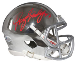 Dwayne Haskins Autographed Ohio State Buckeyes Chrome Mini Helmet BAS 25051