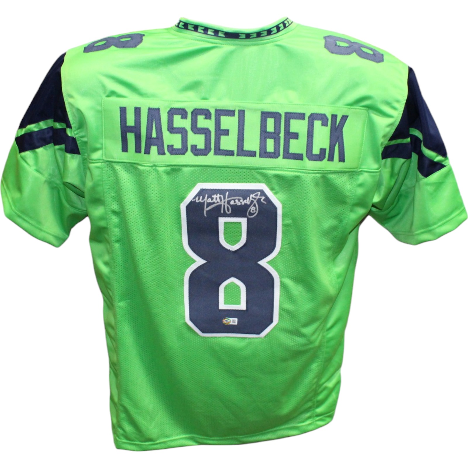 Matt Hasselbeck Autographed/Signed Pro Style Green Jersey Beckett