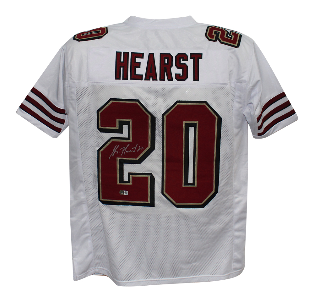 Garrison Hearst Autographed/Signed Pro Style White XL Jersey Beckett