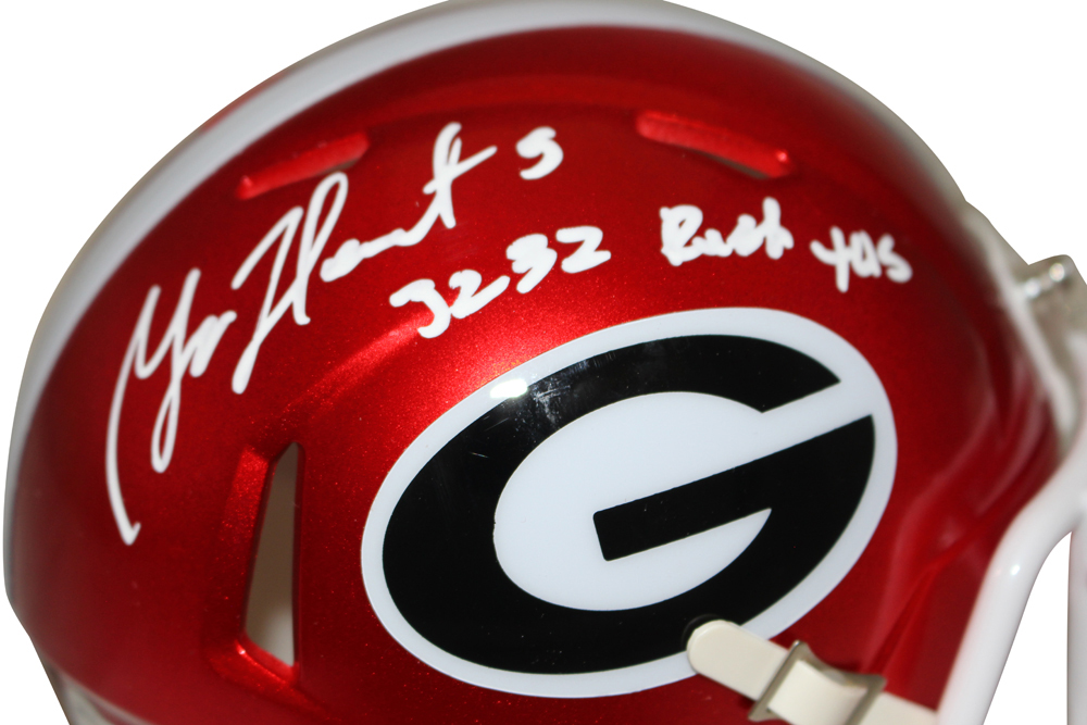 Garrison Heart Signed Georgia Bulldogs Flash Mini Helmet 3232 Rush Yds BAS
