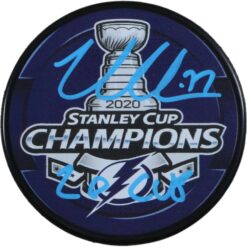 Victor Hedman Autographed Tampa Bay Lightning 20 SC Champ Puck Fanatics 53819