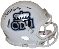 Taylor Heinicke Signed Old Dominion Monarchs White Mini Helmet Beckett