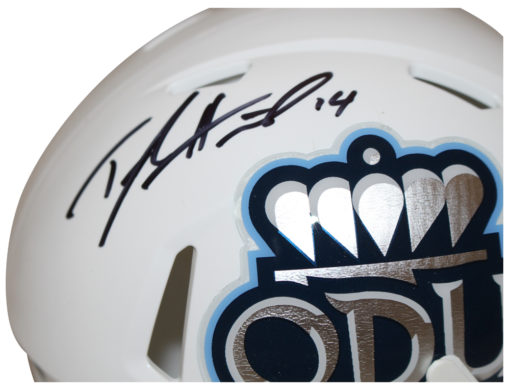 Taylor Heinicke Signed Old Dominion Monarchs White Mini Helmet Beckett