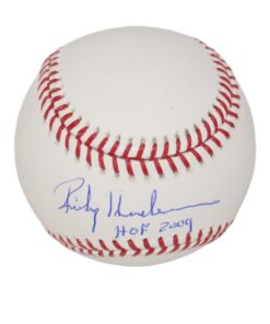 Rickey Henderson Signed Oakland Athletics OML HOF Baseball Beckett 