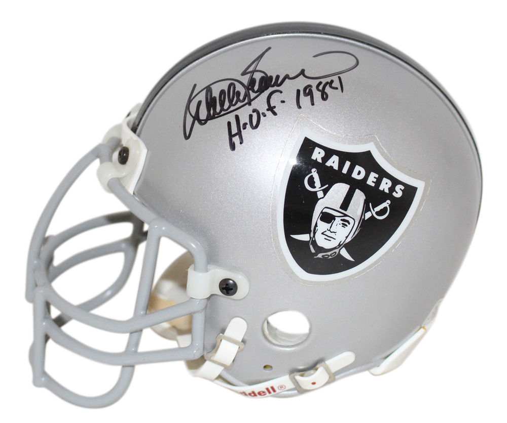 Ted Hendricks & Willie Brown Signed Raiders Authentic Mini Helmet BAS