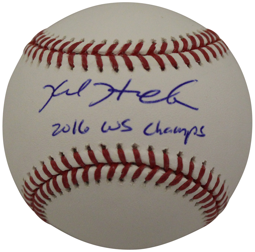 Kyle Hendricks Signed OML Baseball Chicago Cubs 2016 WS Champs FAN