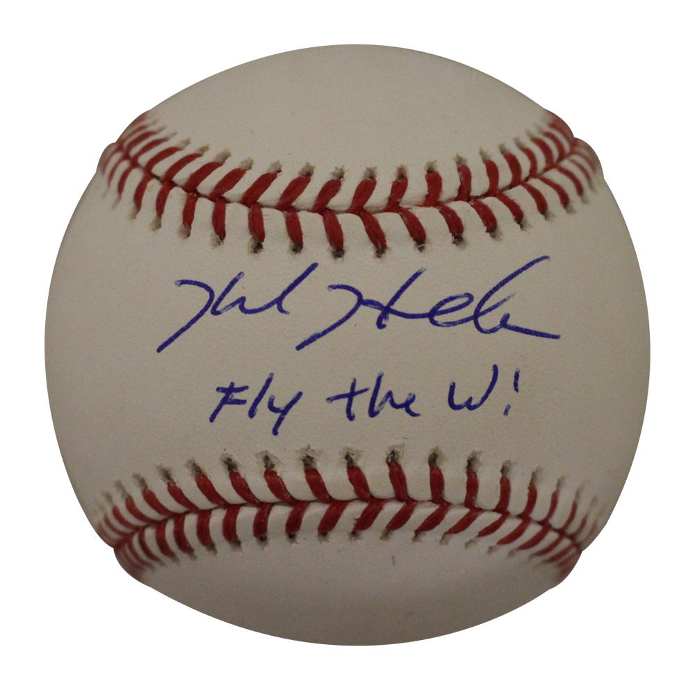Kyle Hendricks Autographed Chicago Cubs OML Baseball Fly The W BAS 27362