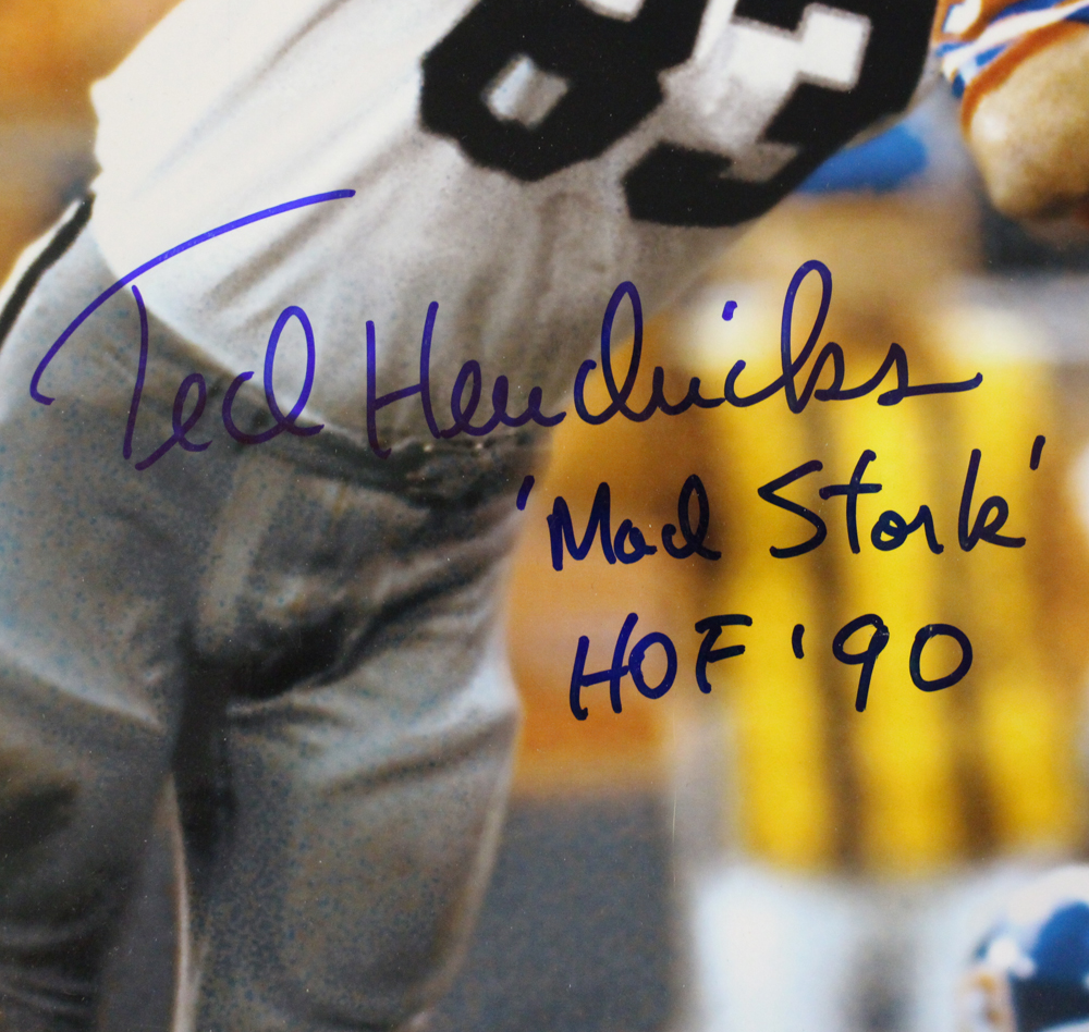 Ted Hendricks Signed Oakland Raiders Dry Mounted 16x20 Photo JSA