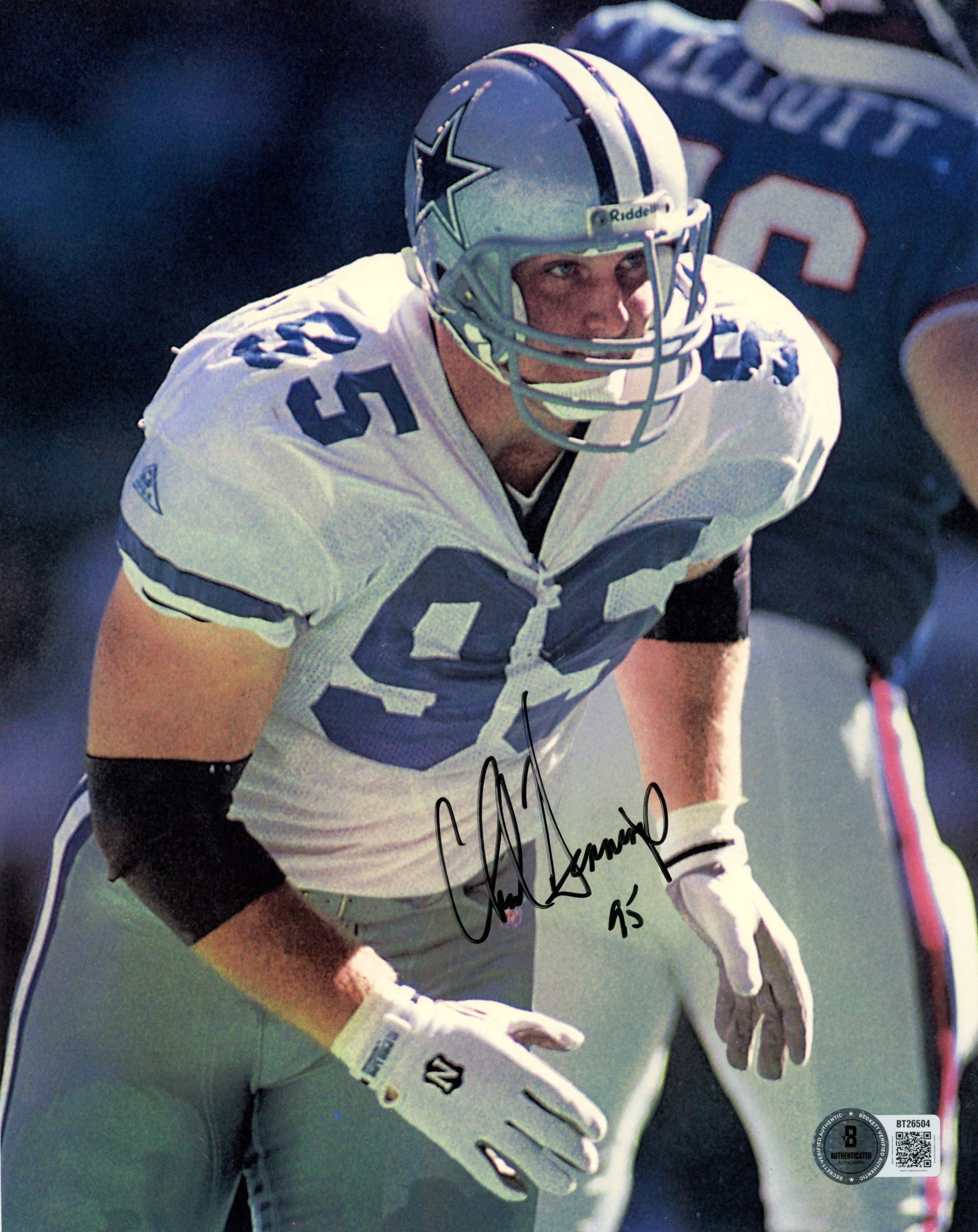 Chad Hennings Autographed Dallas Cowboys 8x10 Photo White Close Beckett 56808