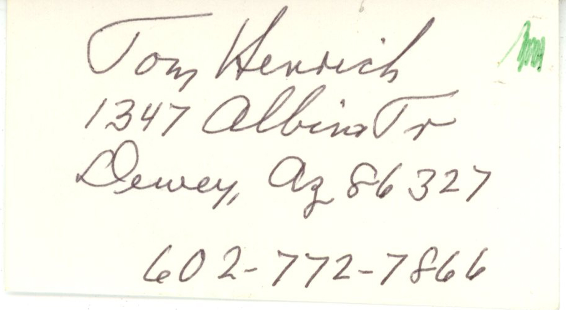 Tom Henrich Signed New York Yankees Cut w/Home Address BAS 45105