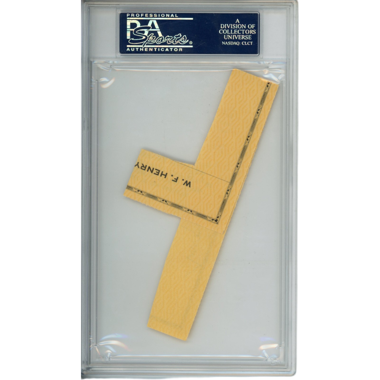 Wilbur "Fats" Henry Autographed Canton Bulldogs Cut Check PSA Slabbed 54788