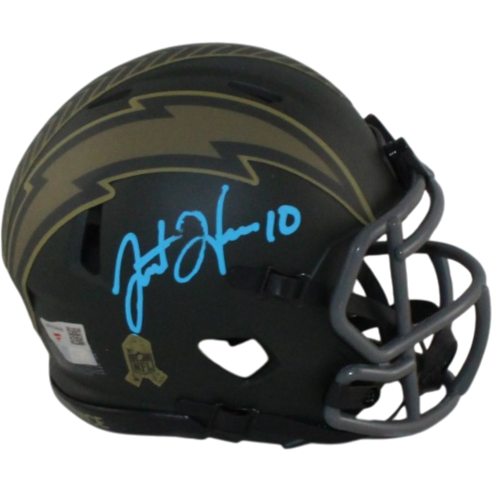 Justin Herbert Autographed Los Angeles Chargers 25STS Mini Helmet Fanatics 56912
