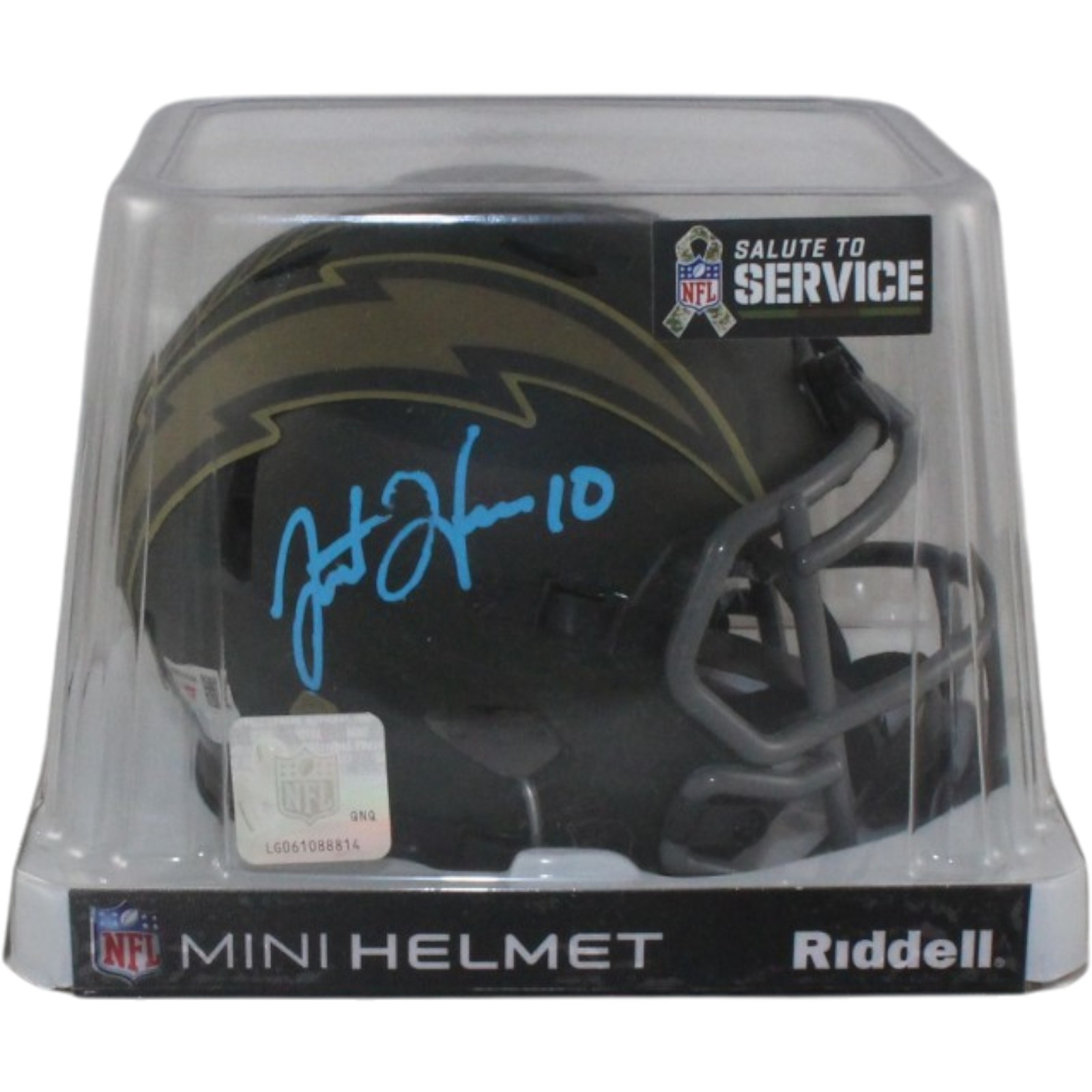 Justin Herbert Autographed Los Angeles Chargers 25STS Mini Helmet Fanatics 56912 5 Justin Herbert Autographed Los Angeles Chargers 25STS Mini Helmet Fanatics 56912