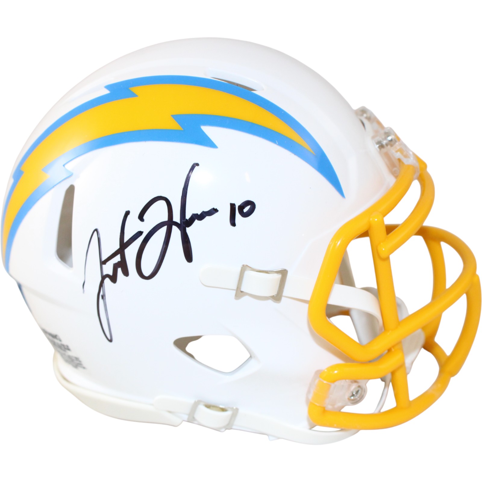 Justin Herbert Autographed/Signed Los Angeles Chargers Mini Helmet Beckett 59173