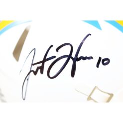 Justin Herbert Autographed/Signed Los Angeles Chargers Mini Helmet Beckett 59173