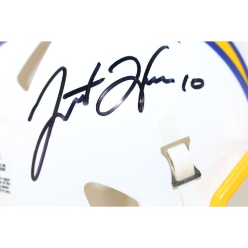 Justin Herbert Signed Los Angeles Chargers Color Rush Mini Helmet Fanatics 51424