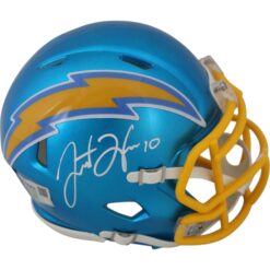 Justin Herbert Autographed Los Angeles Chargers Flash Mini Helmet Fanatics 50033