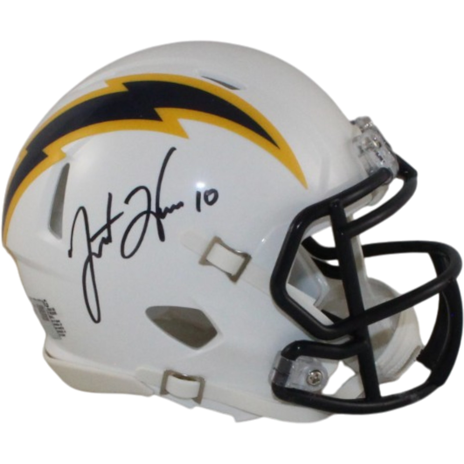 Justin Herbert Signed Los Angeles Chargers Color Rush Mini Helmet Fanatics 56916