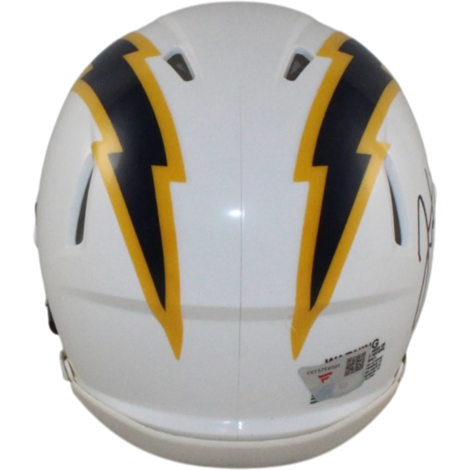 Justin Herbert Signed Los Angeles Chargers Color Rush Mini Helmet Fanatics 56916 3 Justin Herbert Signed Los Angeles Chargers Color Rush Mini Helmet Fanatics 56916