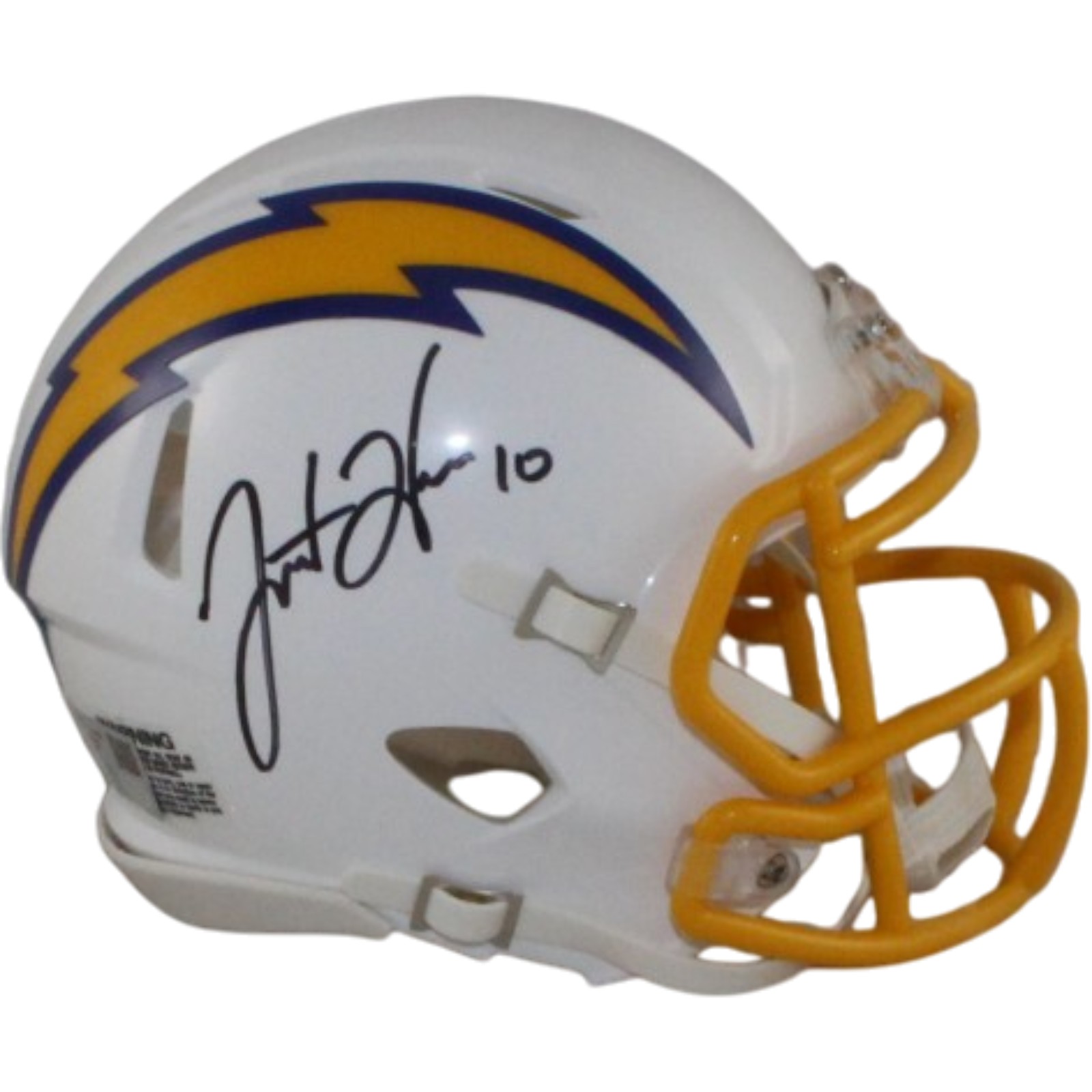 Justin Herbert Signed Los Angeles Chargers Color Rush Mini Helmet Fanatics 56914