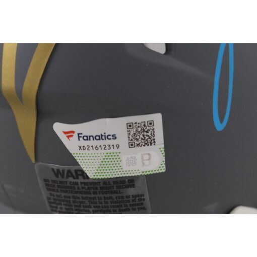 Justin Herbert Autographed Los Angeles Chargers Slate Mini Helmet Fanatics 50034