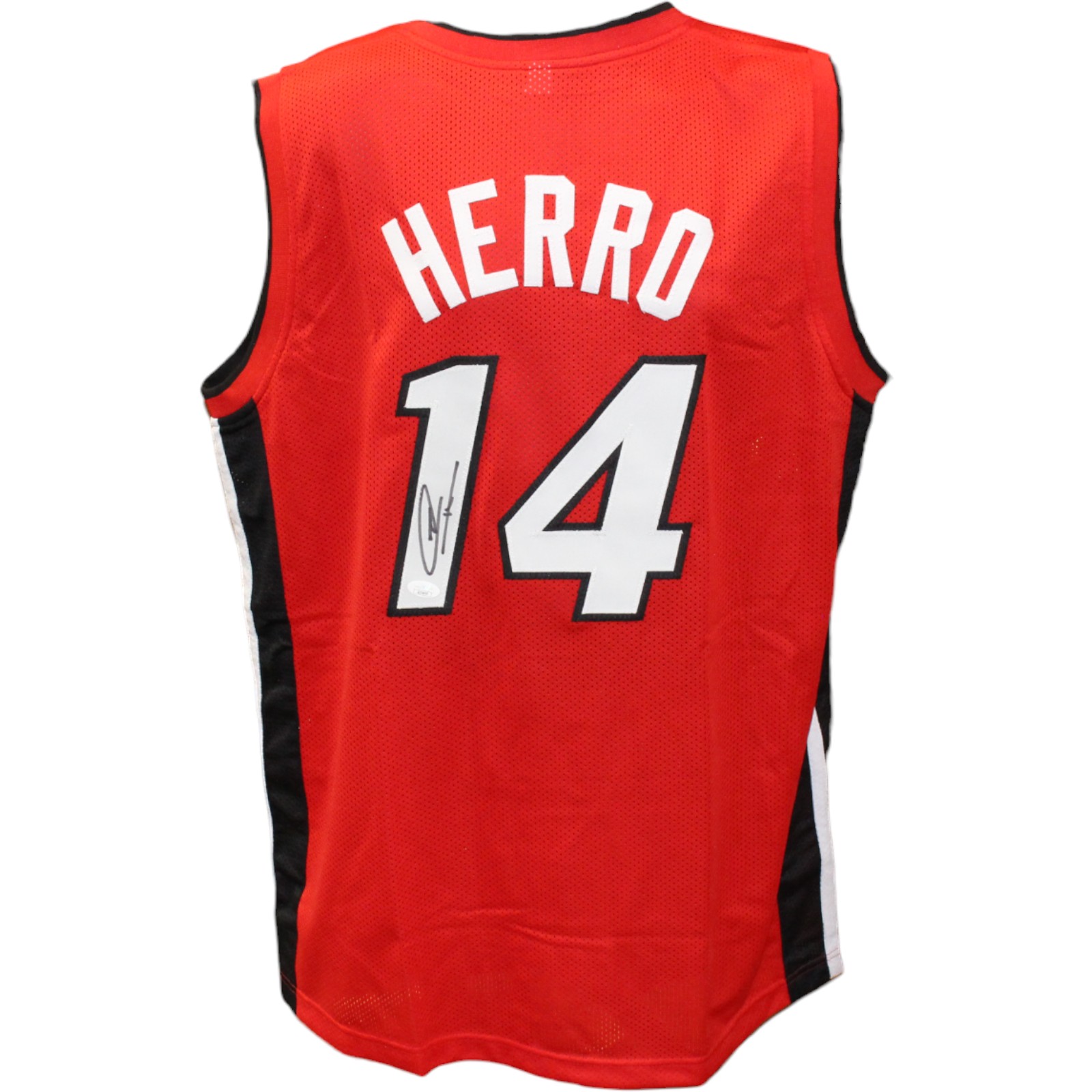 Tyler Herro Autographed/Signed Pro Style Red Jersey JSA