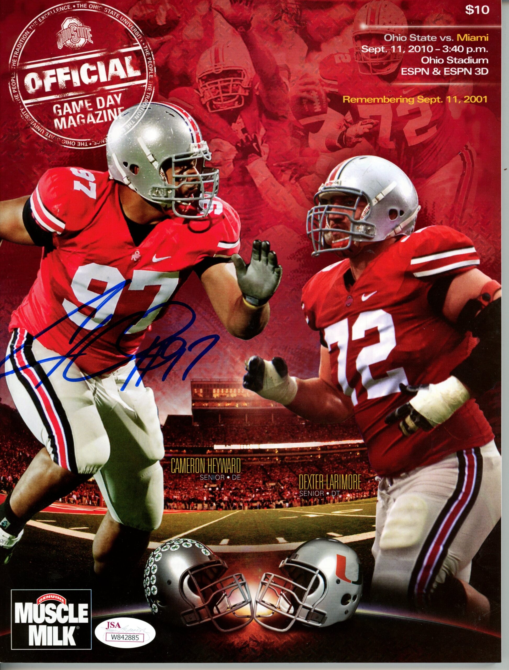 Cameron Heyward Signed Ohio State Buckeyes Gameday 09/11/2010 Magazine JSA 55988