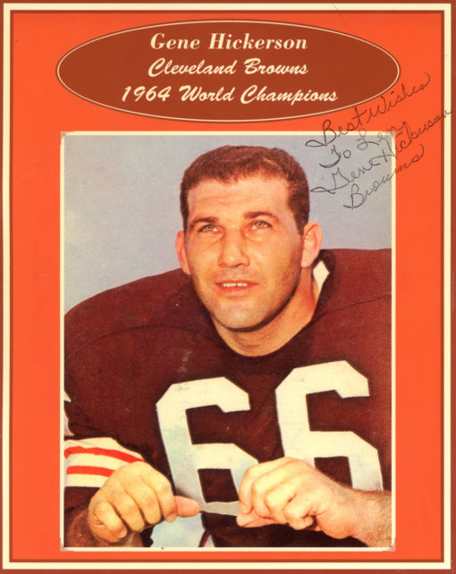 Gene Hickerson Autographed Cleveland Browns 8x10 Photo Personalized
