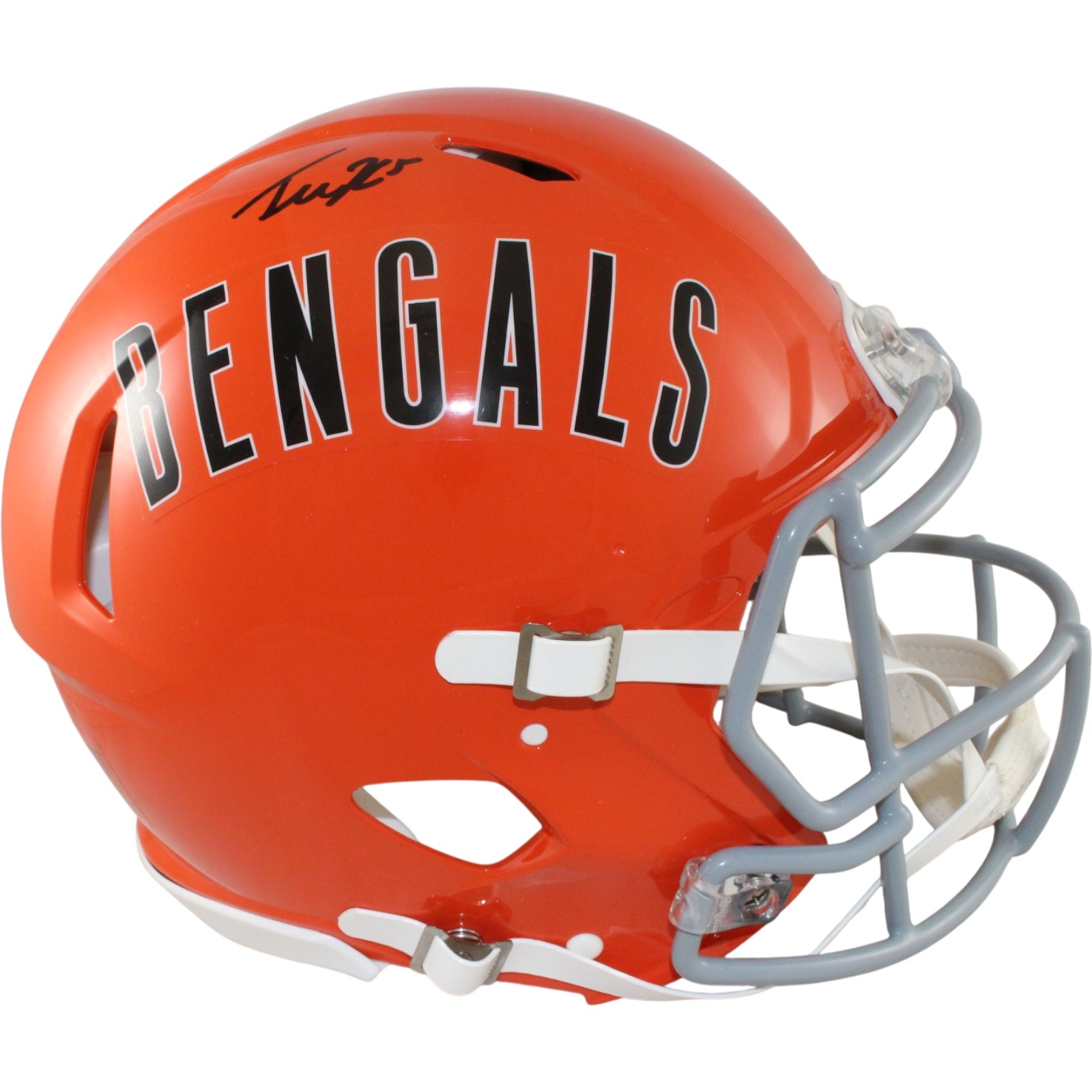 Tee Higgins Autographed Cincinnati Bengals 68-79 TB Pro Helmet Beckett WIT 57941