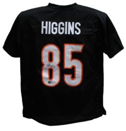 Tee Higgins Autographed/Signed Pro Style Black XL Jersey Beckett