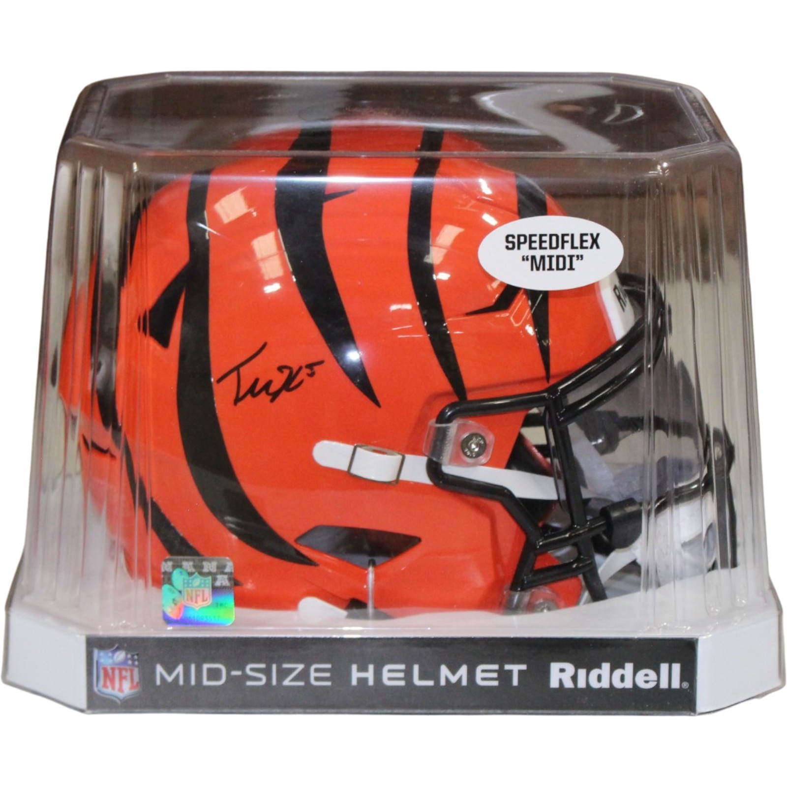 Tee Higgins Autographed Cincinnati Bengals Mid-Size Midi Helmet Beckett W 57929 6 Tee Higgins Autographed Cincinnati Bengals Mid-Size Midi Helmet Beckett W 57929
