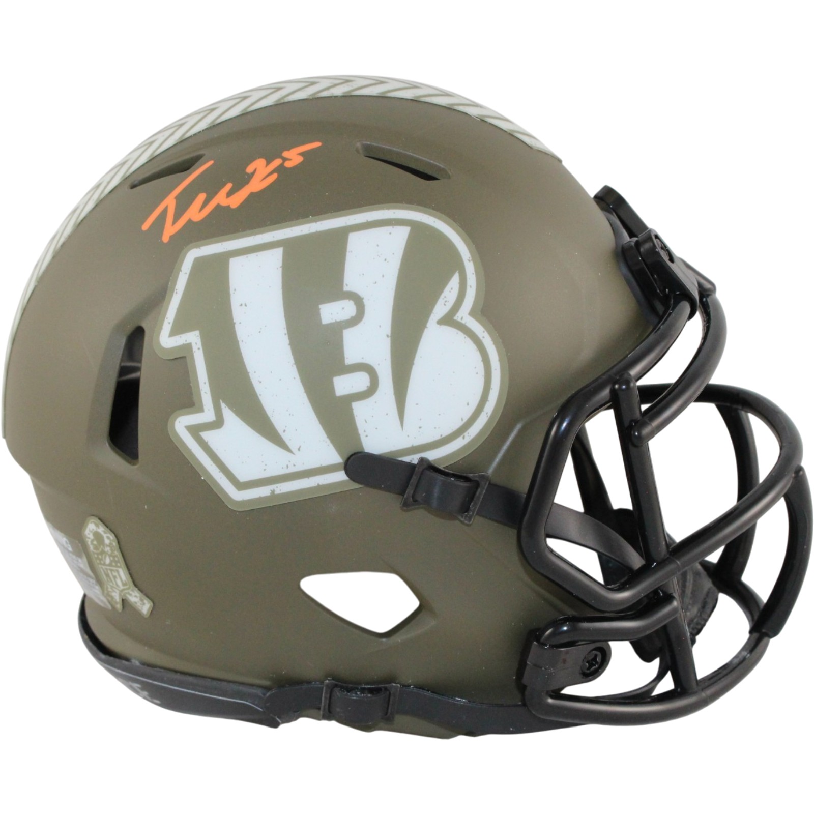 Tee Higgins Autographed Cincinnati Bengals 22 STS Mini Helmet Beckett WIT 57927