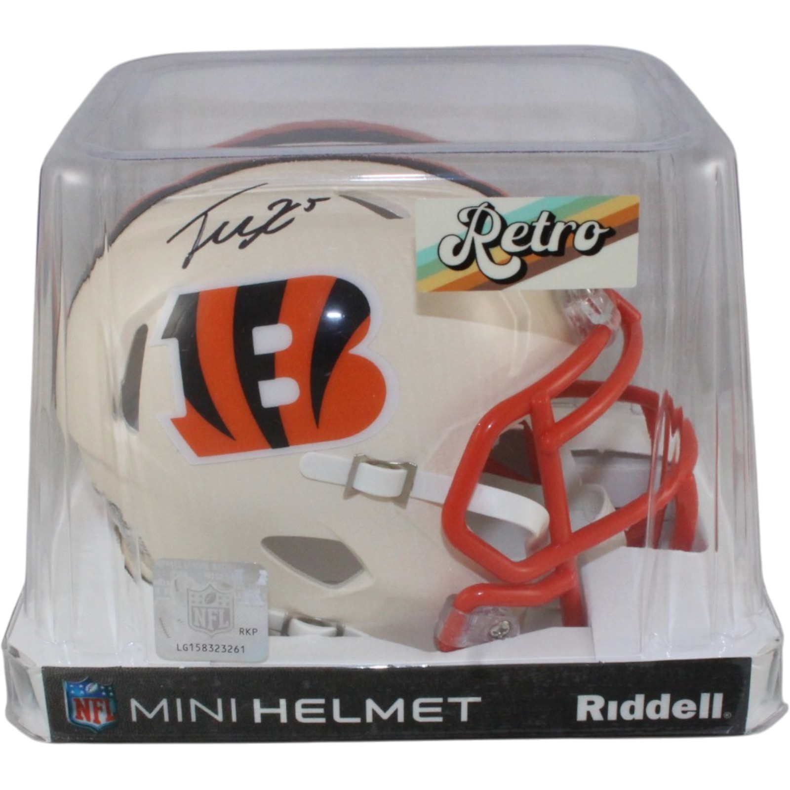Tee Higgins Autographed Cincinnati Bengals Retro Mini Helmet Beckett WIT 57925 6 Tee Higgins Autographed Cincinnati Bengals Retro Mini Helmet Beckett WIT 57925