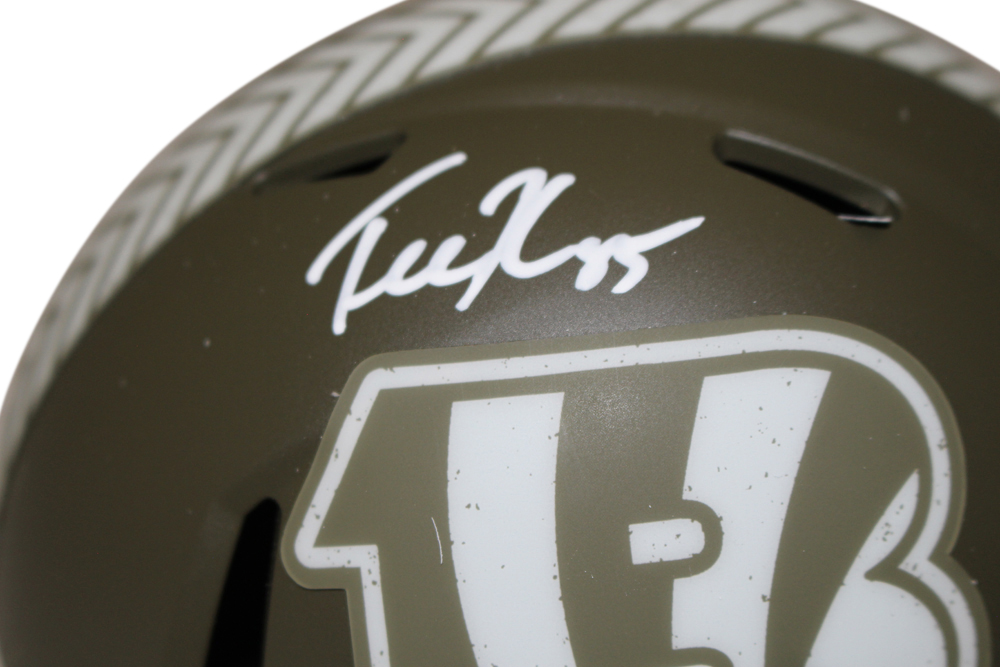 Tee Higgins Autographed Cincinnati Bengals Salute Mini Helmet Beckett