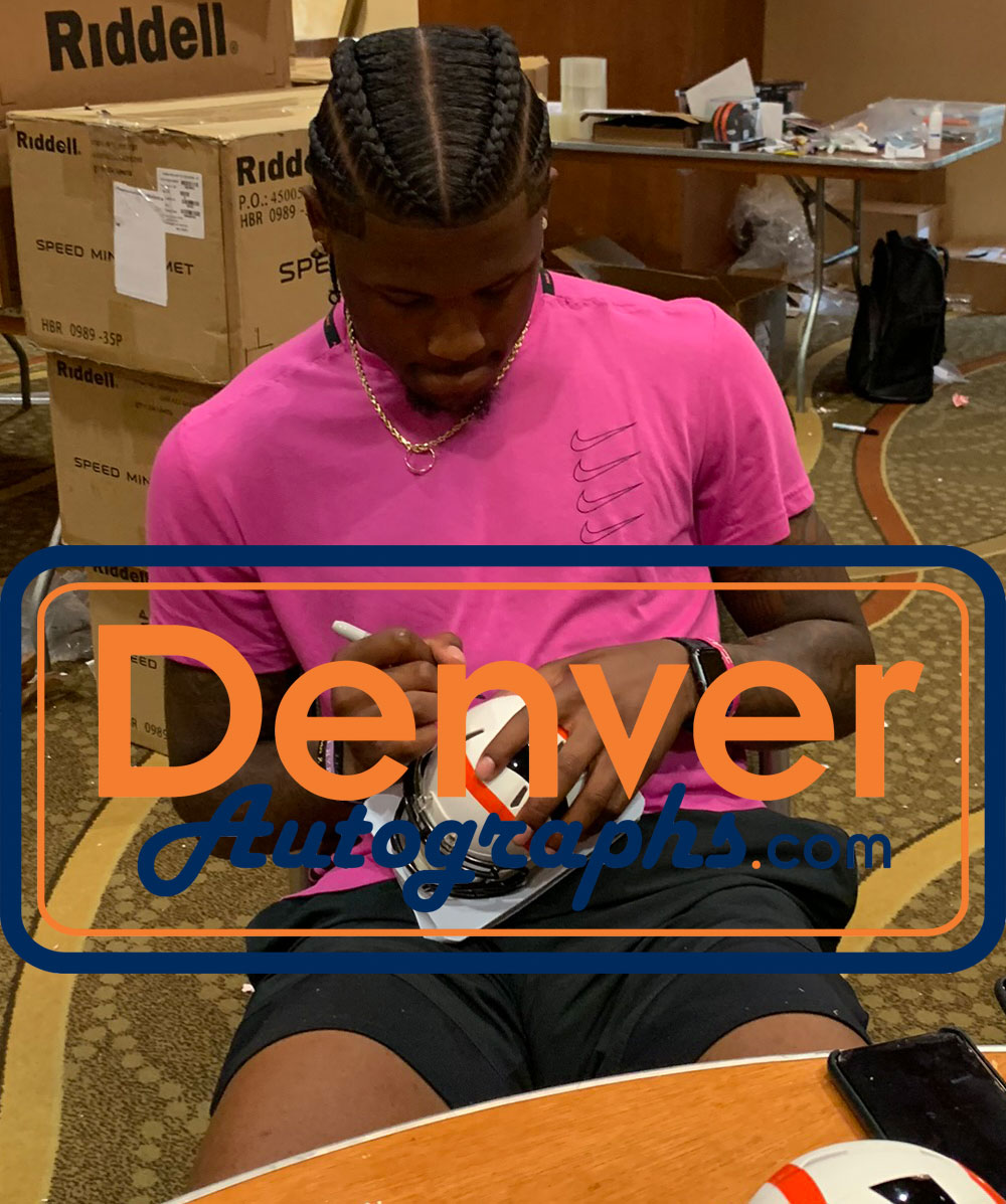 Tee Higgins Autographed/Signed Cincinnati Bengals AMP Mini Helmet BAS