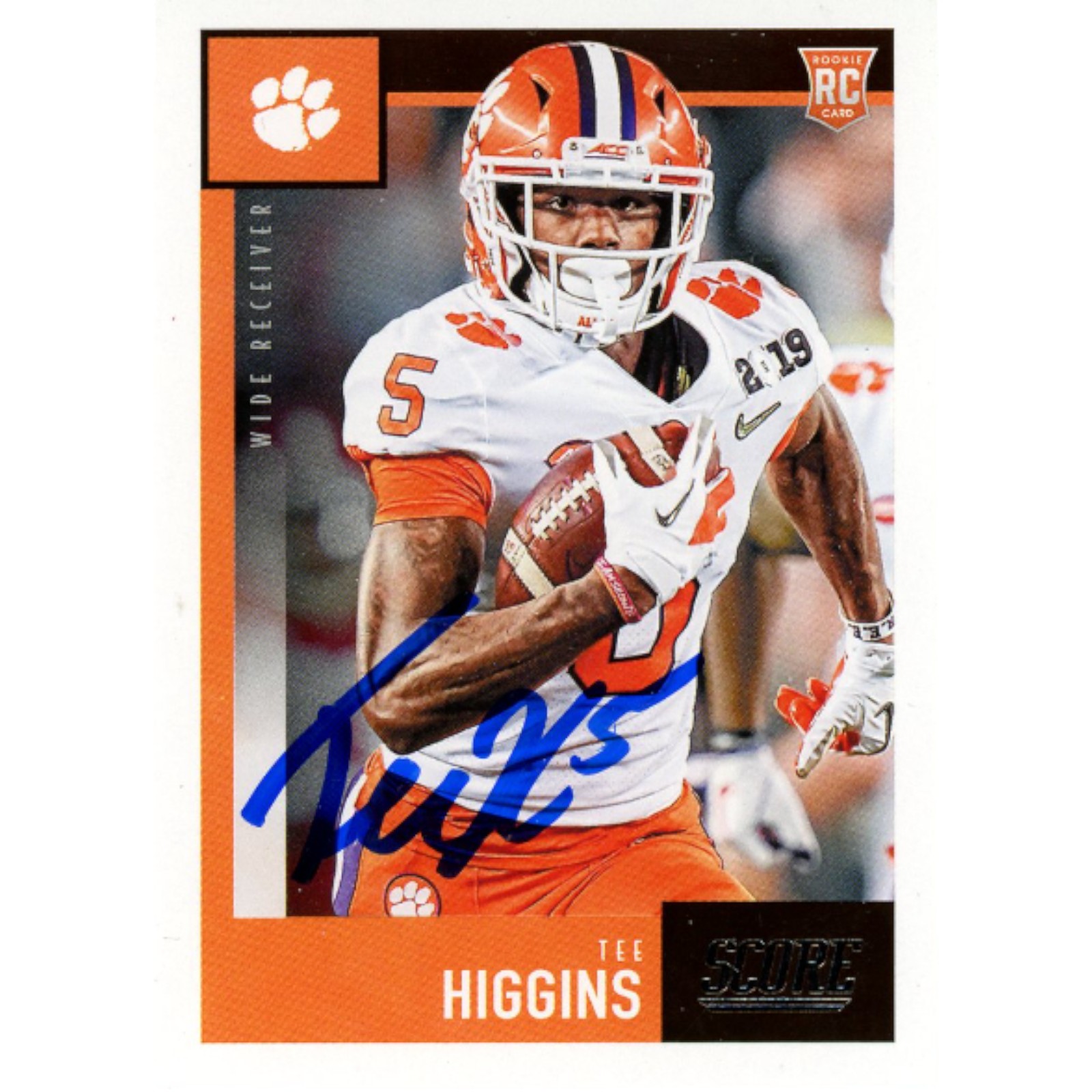 Tee Higgins Autographed 2020 Panini Score 439 Trading Card Beckett 48900