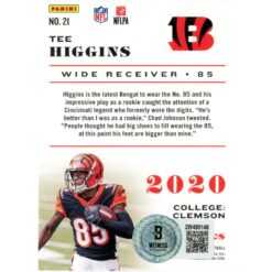 Tee Higgins Autographed Panini Chronicles 21 Who Dey Trading Card Beckett 48907