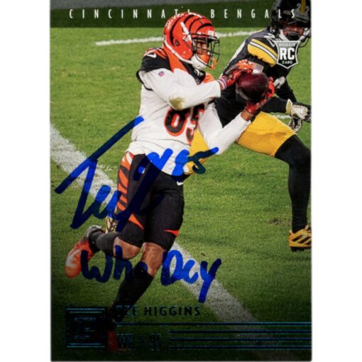 Tee Higgins Autographed Panini PA-19 Who Dey Trading Card Beckett 48910